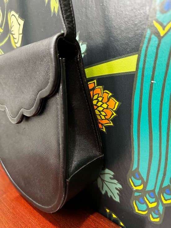 Vintage Yves Saint Laurent Black Scalloped Flap Crossbody Bag - Picture 7 of 13